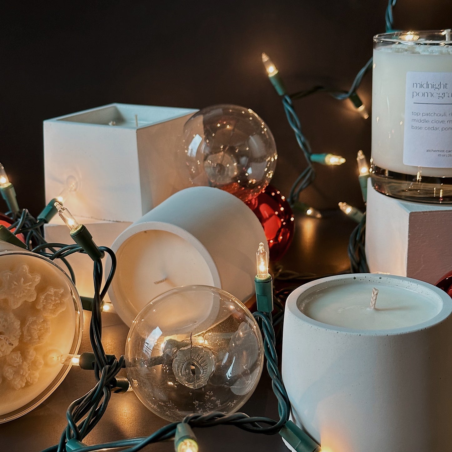 Midnight Pomegranate | concrete candle