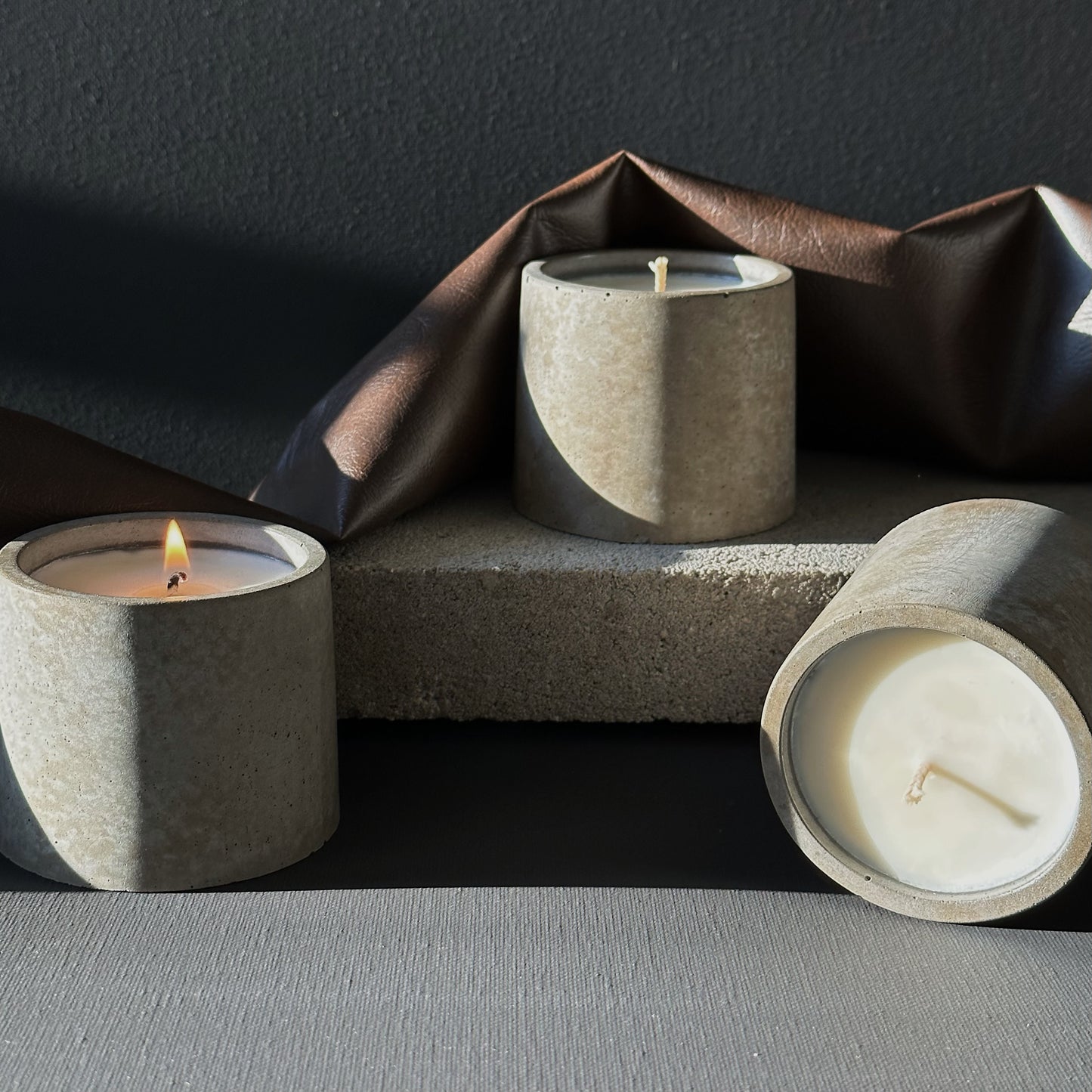 Charcoal Embers | concrete candle