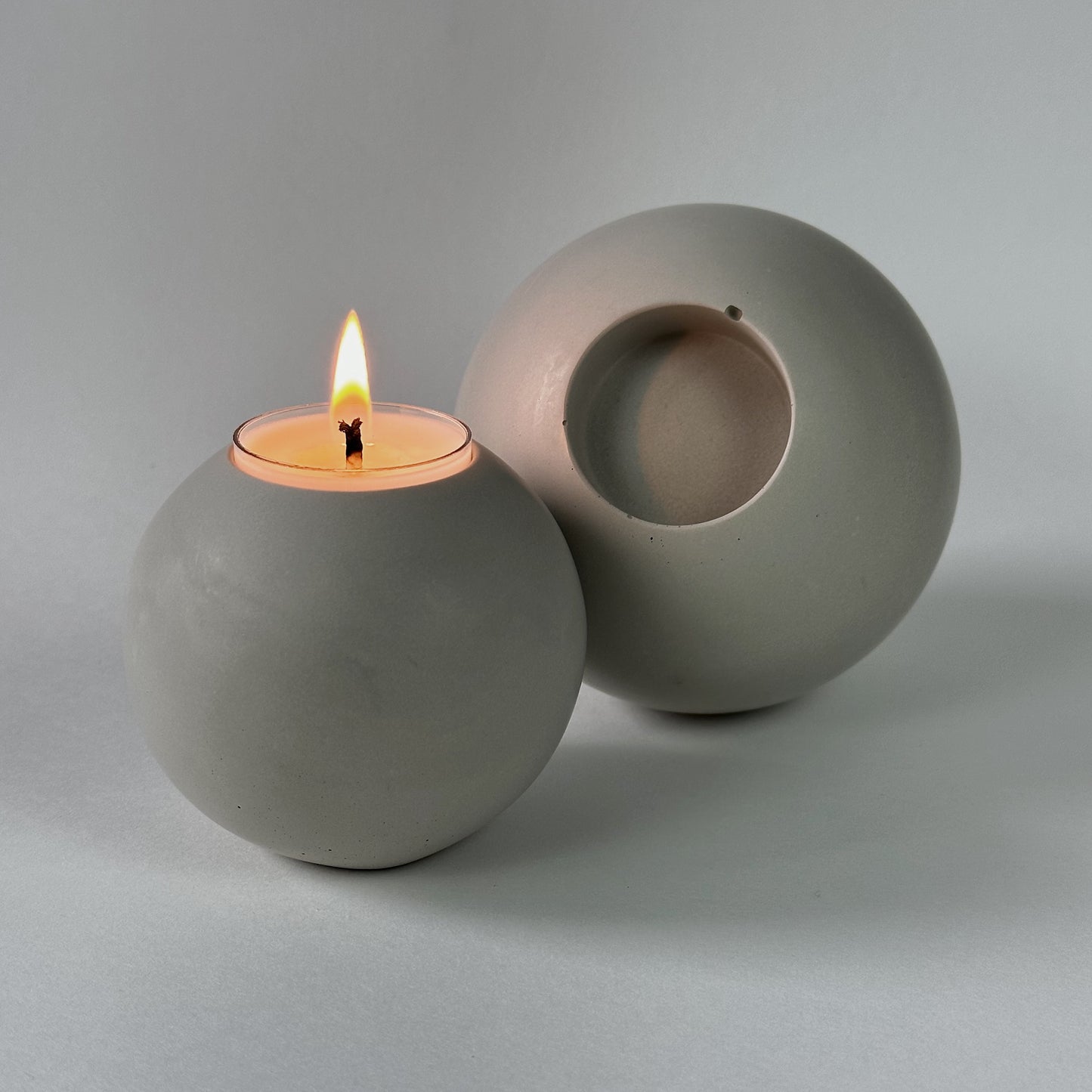 Set of Concrete Tea Light Spheres