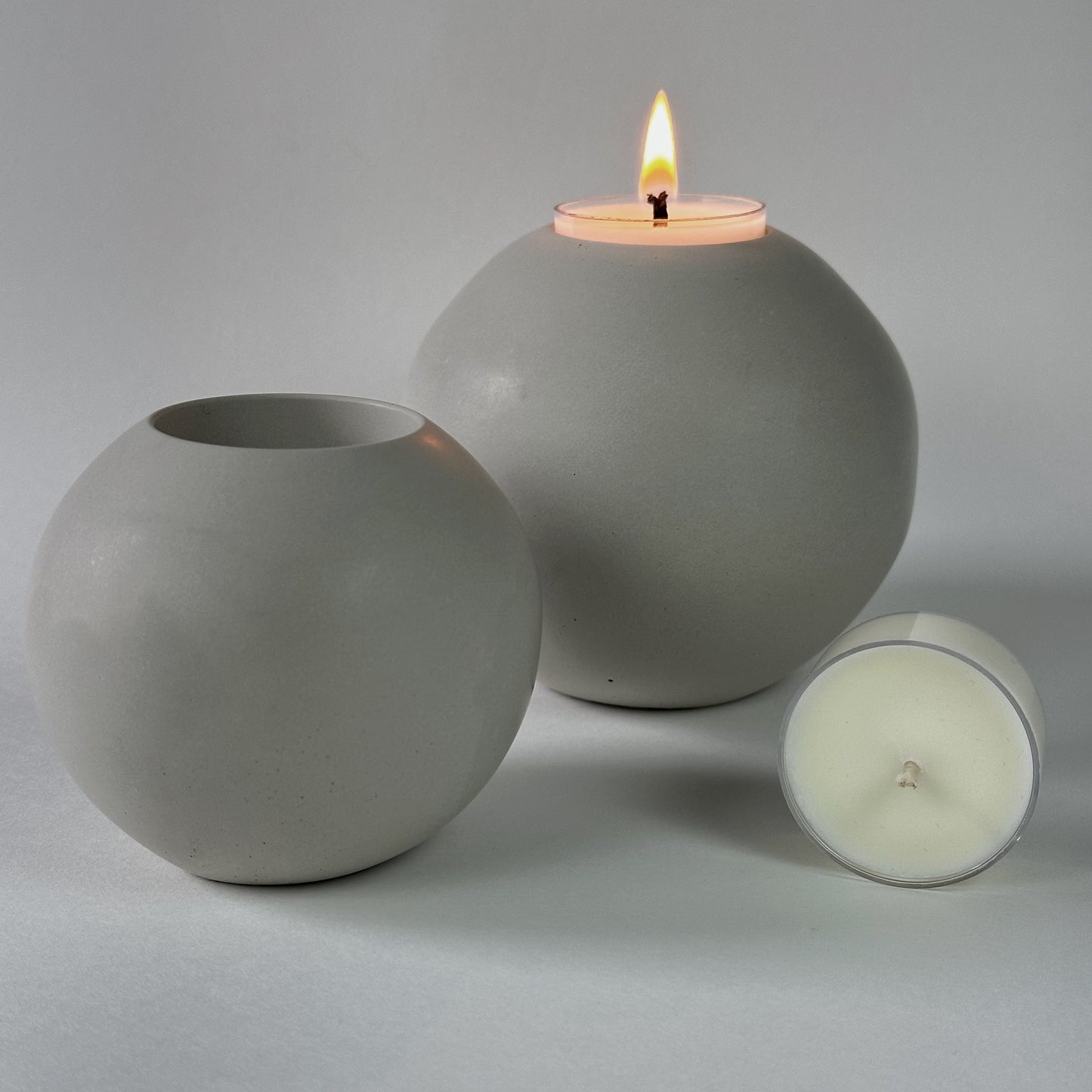 Set of Concrete Tea Light Spheres