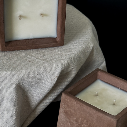 Leather + Lace | concrete candle