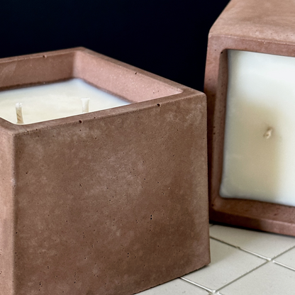 Leather + Lace | concrete candle