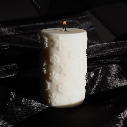 Snowflake Pillar | scented sculptural candle