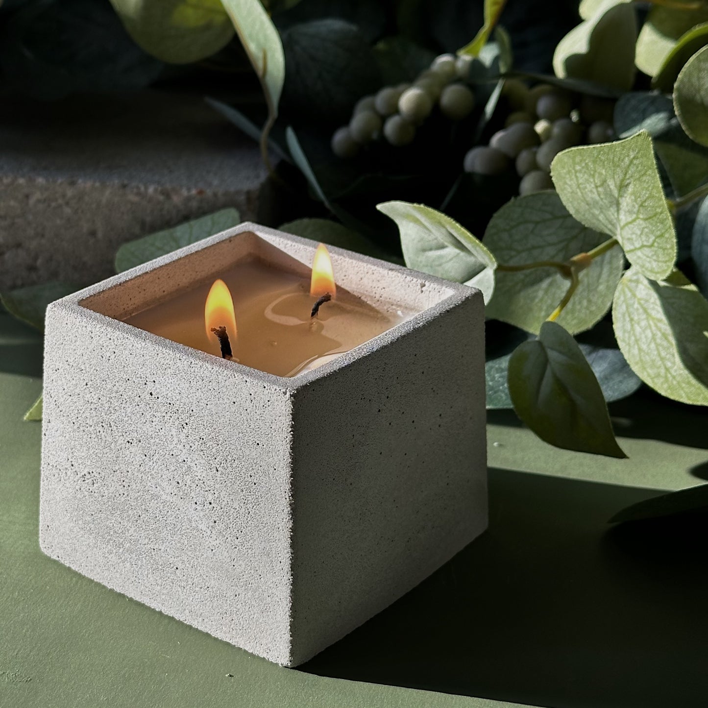 Lost in the Stacks | concrete candle