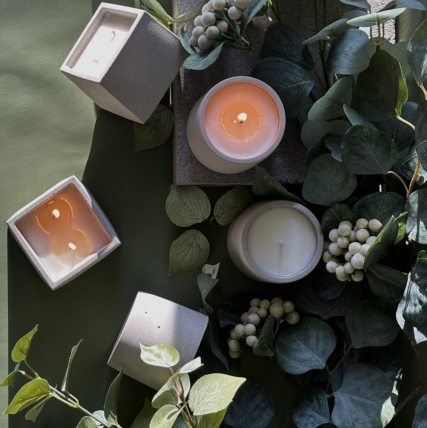 Lost in the Stacks | concrete candle