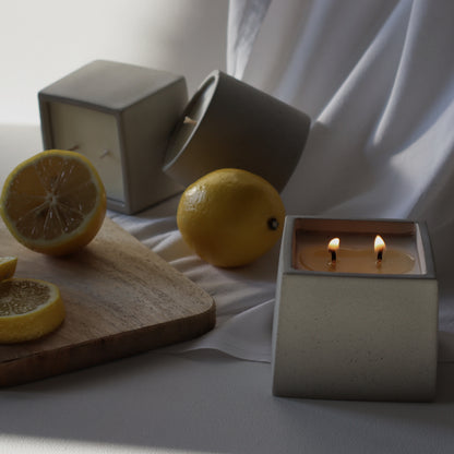 Pressed Linens | concrete candle