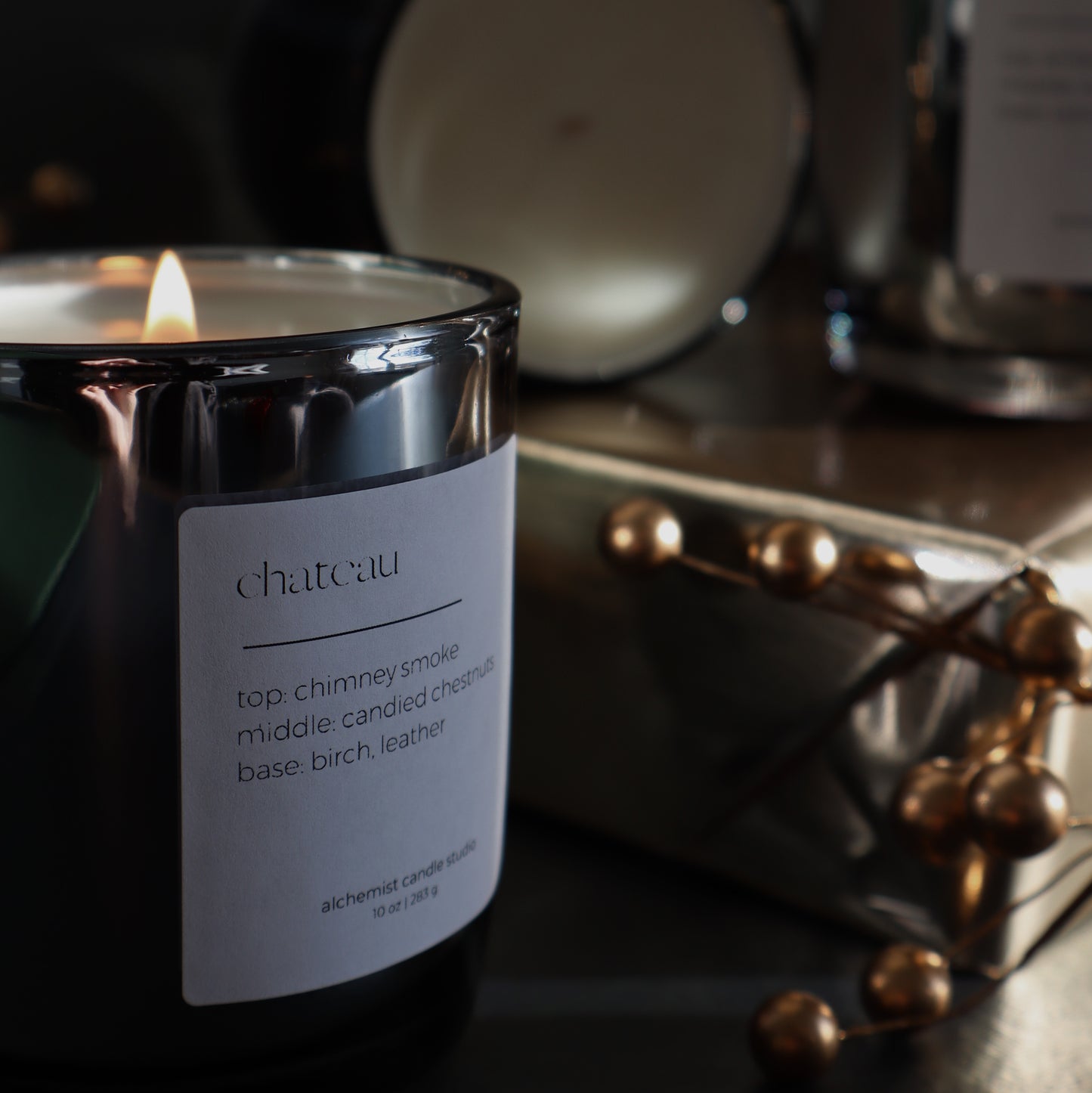 Frosted Rose | metallic glass candle