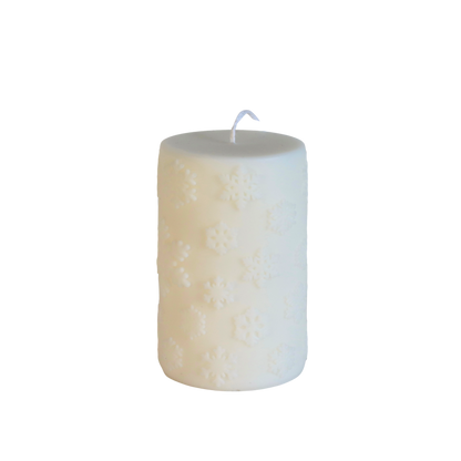 Snowflake Pillar | scented sculptural candle