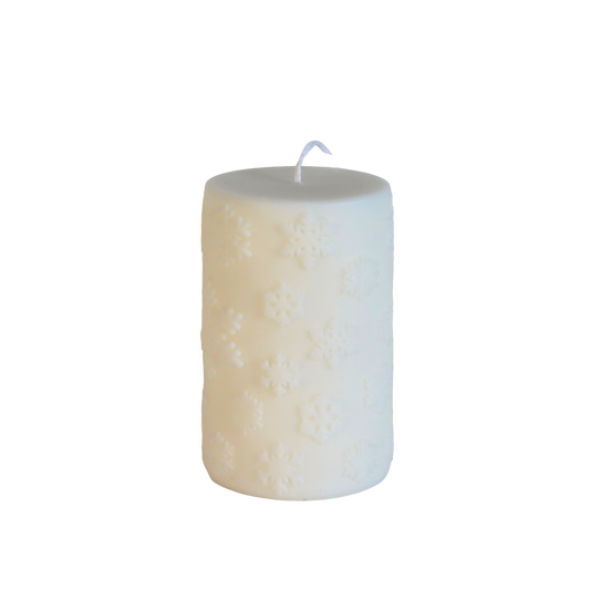 Snowflake Pillar | scented sculptural candle
