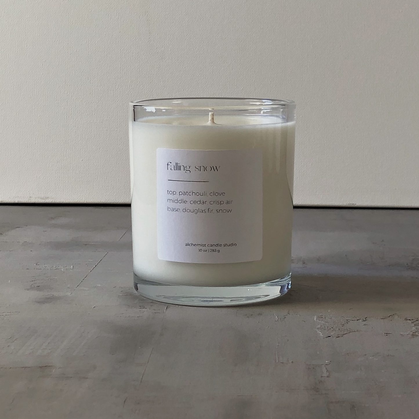 Falling Snow | glass candle